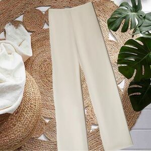 Zara Cream Wide Leg Pants High Waisted